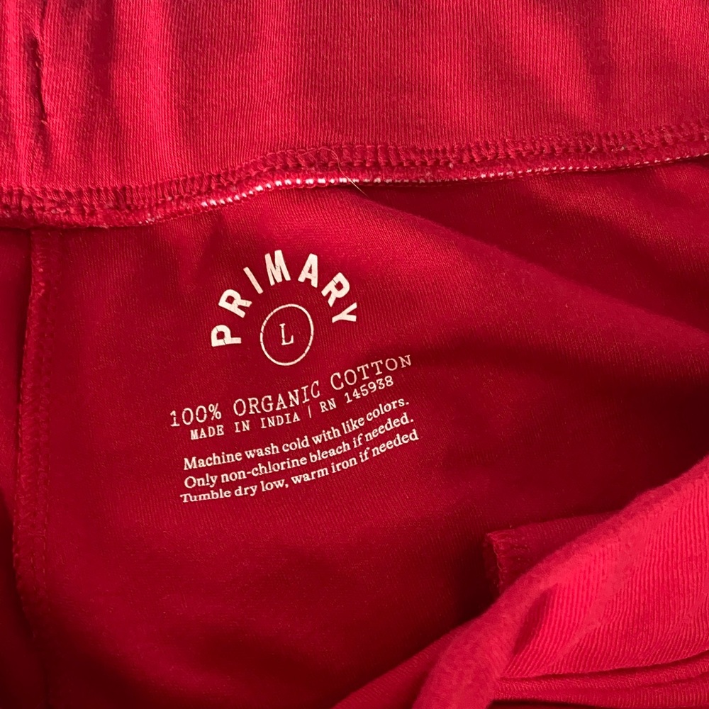 Primary Red Organic Cotton pants men’s